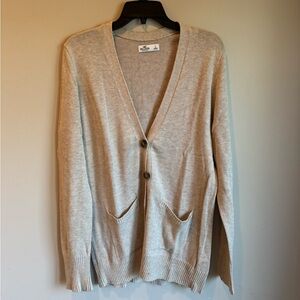 Women’s Hollister Tan Knit Sweater Cardigan Size Large‎